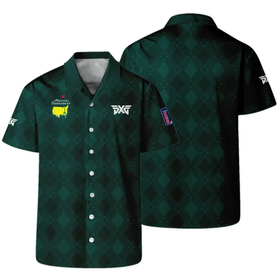 Dark Green Argyle Plaid Pattern Golf Masters Tournament Hawaiian Shirt Style Classic Oversized Hawaiian Shirt