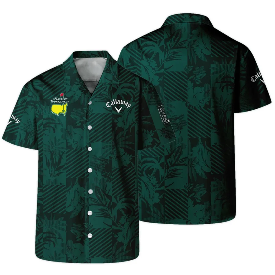 Tropical Leaves ,Foliage With Geometric Stripe Pattern Golf Masters Tournament Callaway Hawaiian Shirt Style Classic Oversized Hawaiian Shirt