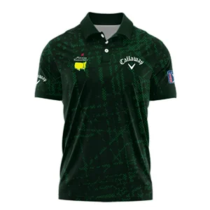 Masters Tournament Callaway Golf Pattern Halftone Green Zipper Polo Shirt Style Classic Zipper Polo Shirt For Men