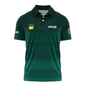 Ping Masters Tournament Dark Green Gradient Stripes Pattern Golf Sport Zipper Polo Shirt Style Classic Zipper Polo Shirt For Men