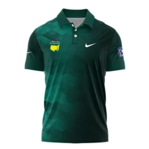 Nike Golf Sport Dark Green Gradient Abstract Background Masters Tournament Zipper Polo Shirt Style Classic Zipper Polo Shirt For Men