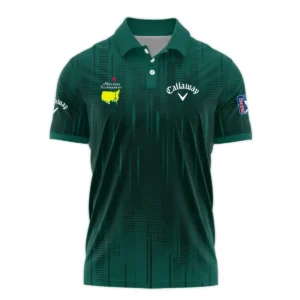 Masters Tournament Callaway Dark Green Gradient Stripes Pattern Zipper Polo Shirt Style Classic Zipper Polo Shirt For Men