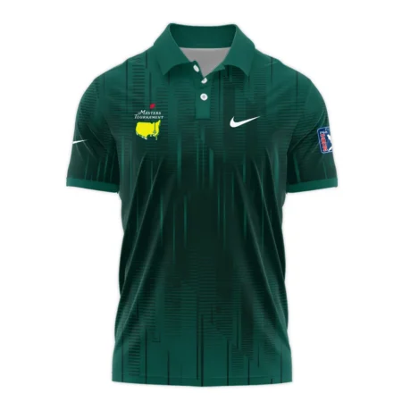 Masters Tournament Nike Dark Green Gradient Stripes Pattern Style Classic, Short Sleeve Polo Shirts Quarter-Zip Casual Slim Fit Mock Neck Basic