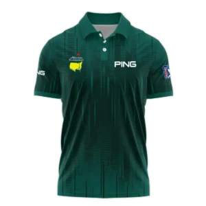 Masters Tournament Ping Dark Green Gradient Stripes Pattern Zipper Polo Shirt Style Classic Zipper Polo Shirt For Men