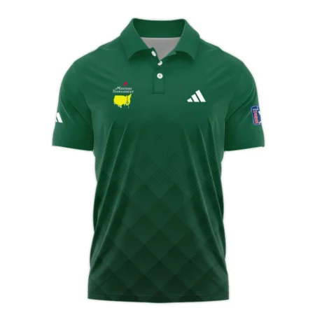 Masters Tournament Adidas Gradient Dark Green Pattern Zipper Polo Shirt Style Classic Zipper Polo Shirt For Men