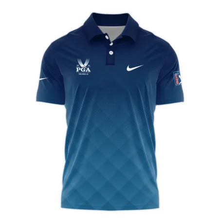 2024 PGA Championship Valhalla Nike Blue Gradient Abstract Stripes  Style Classic, Short Sleeve Polo Shirts Quarter-Zip Casual Slim Fit Mock Neck Basic