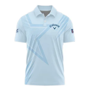 2024 PGA Championship Valhalla Golf Star Line Pattern Light Blue Callaway Zipper Polo Shirt Style Classic Zipper Polo Shirt For Men