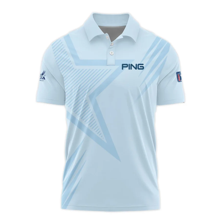 2024 PGA Championship Valhalla Golf Star Line Pattern Light Blue Ping Polo Shirt Style Classic Polo Shirt For Men