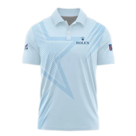 2024 PGA Championship Valhalla Golf Star Line Pattern Light Blue Rolex Polo Shirt Style Classic Polo Shirt For Men