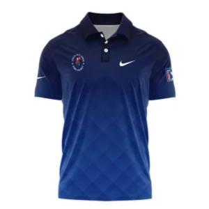 124th U.S. Open Pinehurst Nike Dark Blue Gradient Stripes Pattern Zipper Polo Shirt Style Classic Zipper Polo Shirt For Men