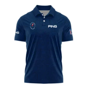 Ping 124th U.S. Open Pinehurst Stars Gradient Pattern Dark Blue Zipper Polo Shirt Style Classic Zipper Polo Shirt For Men