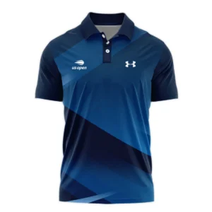 US Open Tennis Champions Dark Blue Background Under Armour Zipper Polo Shirt Style Classic Zipper Polo Shirt For Men