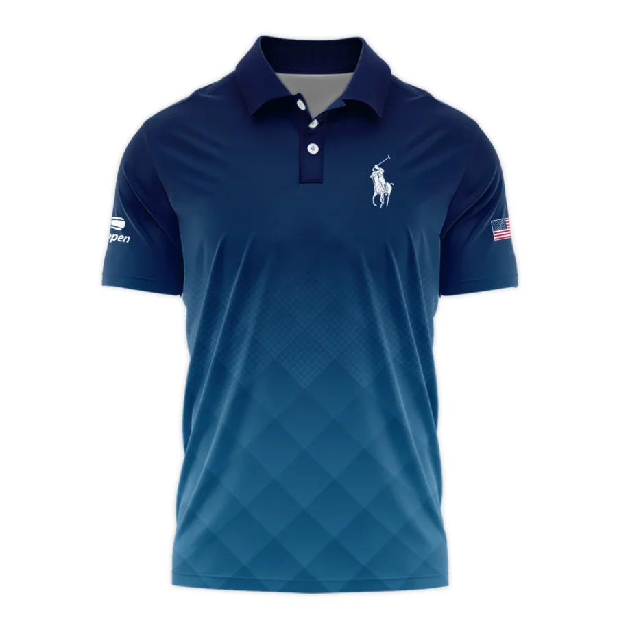 Ralph Lauren Blue Abstract Background US Open Tennis Champions Polo Shirt Style Classic Polo Shirt For Men