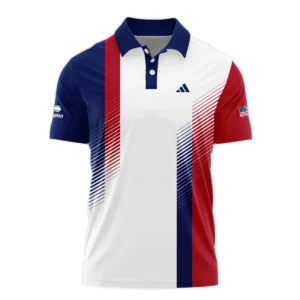 Under Armour Blue Red Straight Line White US Open Tennis Champions Short Sleeve Round Neck Polo Shirts