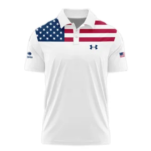 Lacoste Blue Red White Background US Open Tennis Champions Short Sleeve Round Neck Polo Shirts