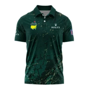 Old Cracked Texture With Gold Splash Paint Masters Tournament Rolex Zipper Polo Shirt Style Classic Zipper Polo Shirt For Men