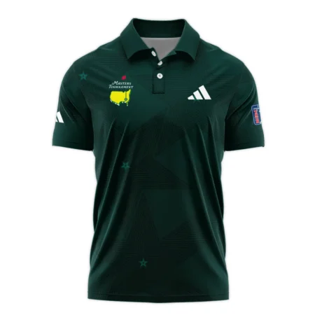 Golf Pattern Stars Dark Green Masters Tournament Adidas Long Polo Shirt Style Classic Long Polo Shirt For Men