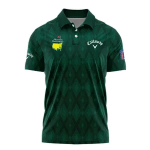 Green Fabric Ikat Diamond pattern Masters Tournament Callaway Zipper Polo Shirt Style Classic Zipper Polo Shirt For Men