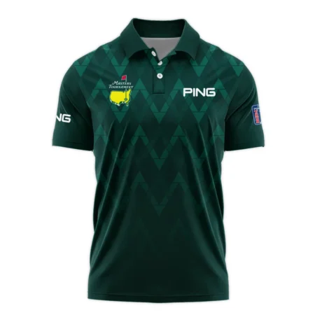 Abstract Dark Green Zigzag Background Masters Tournament Ping Polo Shirt Style Classic Polo Shirt For Men