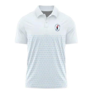 124th U.S. Open Pinehurst Rolex Stars US Flag White Blue Polo Shirt Mandarin Collar Polo Shirt