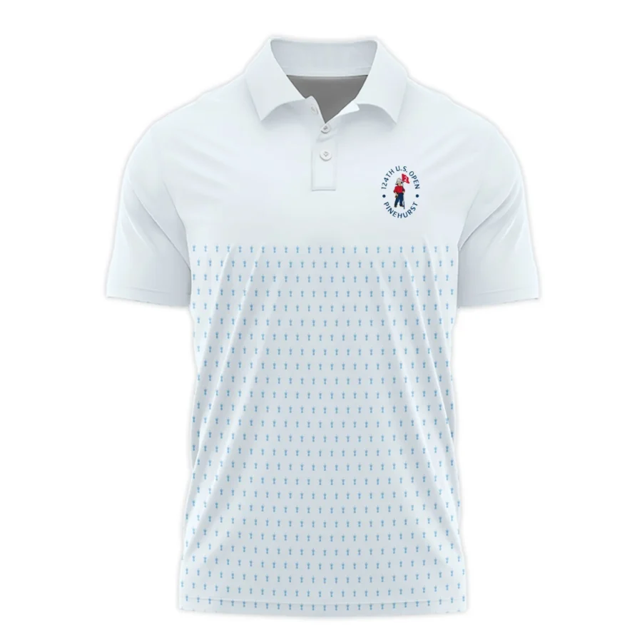 U.S Open Trophy Pattern Light Blue 124th U.S. Open Pinehurst Rolex Polo Shirt Style Classic Polo Shirt For Men