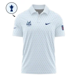 Golf Pattern Cup White Mix Light Blue 2024 PGA Championship Valhalla Nike Zipper Polo Shirt Style Classic Zipper Polo Shirt For Men