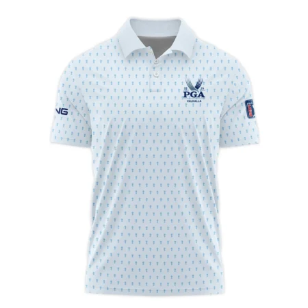 Golf Pattern Light Blue Cup 2024 PGA Championship Valhalla Ping Polo Shirt Mandarin Collar Polo Shirt
