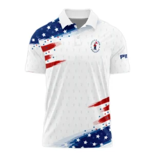 Golf Flag American 124th U.S. Open Pinehurst Callaway Style Classic, Short Sleeve Polo Shirts Quarter-Zip Casual Slim Fit Mock Neck Basic