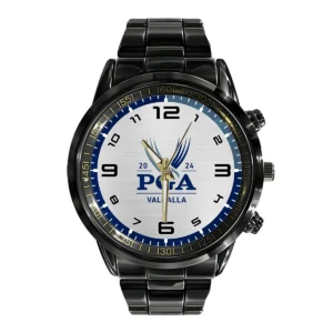 Metalic Pattern 124th U.S. Open Pinehurst Black Stainless Steel Watch Style Classic