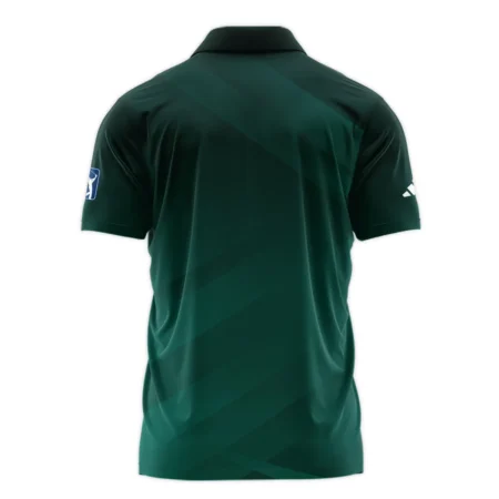 Masters Tournament Dark Green Gradient Golf Sport Adidas Zipper Polo Shirt Style Classic Zipper Polo Shirt For Men