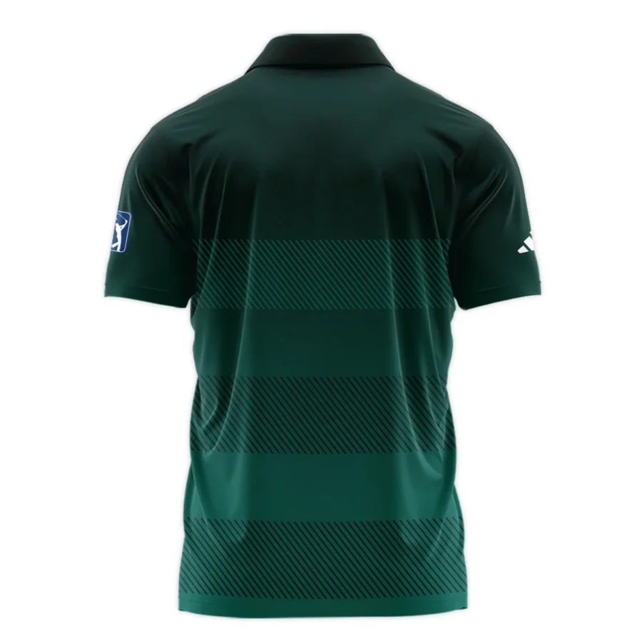 Adidas Masters Tournament Dark Green Gradient Stripes Pattern Golf Sport Polo Shirt Style Classic Polo Shirt For Men