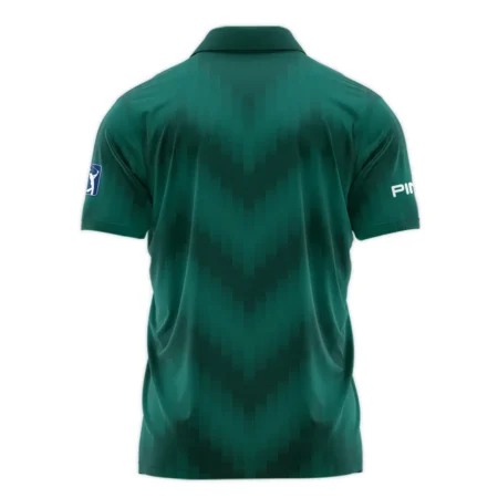 Golf Sport Green Gradient Stripes Pattern Ping Masters Tournament Zipper Polo Shirt Style Classic Zipper Polo Shirt For Men