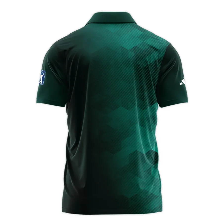 Adidas Golf Sport Dark Green Gradient Abstract Background Masters Tournament Zipper Polo Shirt Style Classic Zipper Polo Shirt For Men