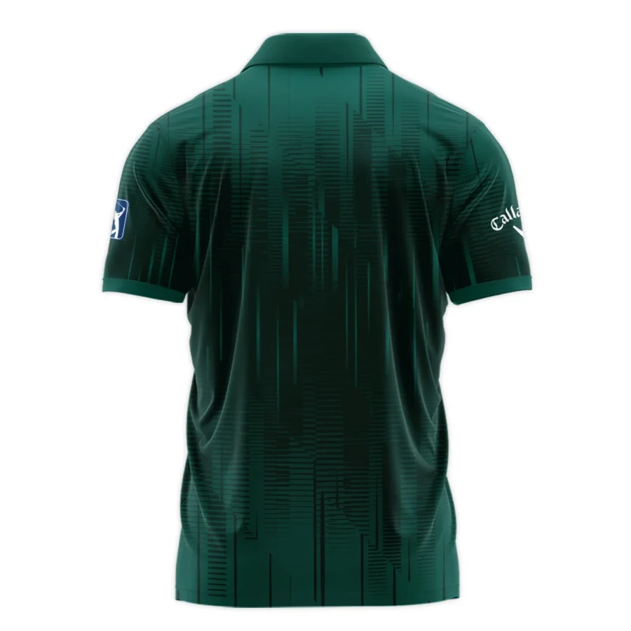 Masters Tournament Callaway Dark Green Gradient Stripes Pattern Zipper Polo Shirt Style Classic Zipper Polo Shirt For Men