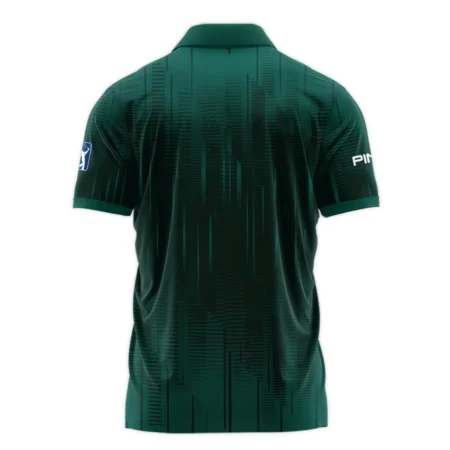 Masters Tournament Ping Dark Green Gradient Stripes Pattern Zipper Polo Shirt Style Classic Zipper Polo Shirt For Men