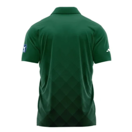 Masters Tournament Adidas Gradient Dark Green Pattern Zipper Polo Shirt Style Classic Zipper Polo Shirt For Men