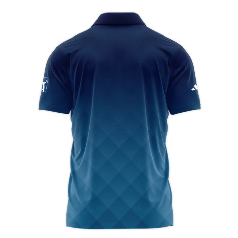 2024 PGA Championship Valhalla Adidas Blue Gradient Abstract Stripes  Zipper Polo Shirt Style Classic Zipper Polo Shirt For Men