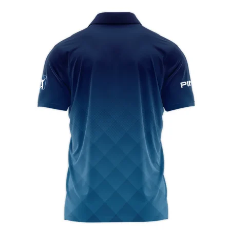 2024 PGA Championship Valhalla Ping Blue Gradient Abstract Stripes  Zipper Polo Shirt Style Classic Zipper Polo Shirt For Men