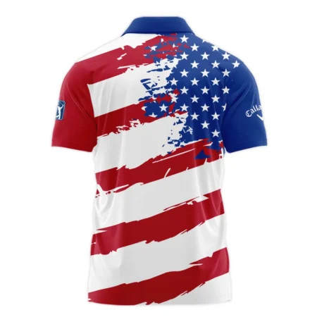 Callaway US Flag Blue Red Stars 124th U.S. Open Pinehurst Polo Shirt Style Classic Polo Shirt For Men