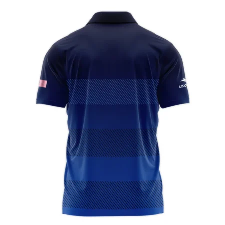 Straight Line Dark Blue Background US Open Tennis Champions Adidas Zipper Polo Shirt Style Classic Zipper Polo Shirt For Men