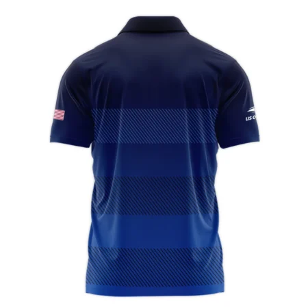 Straight Line Dark Blue Background US Open Tennis Champions Nike Zipper Polo Shirt Style Classic Zipper Polo Shirt For Men