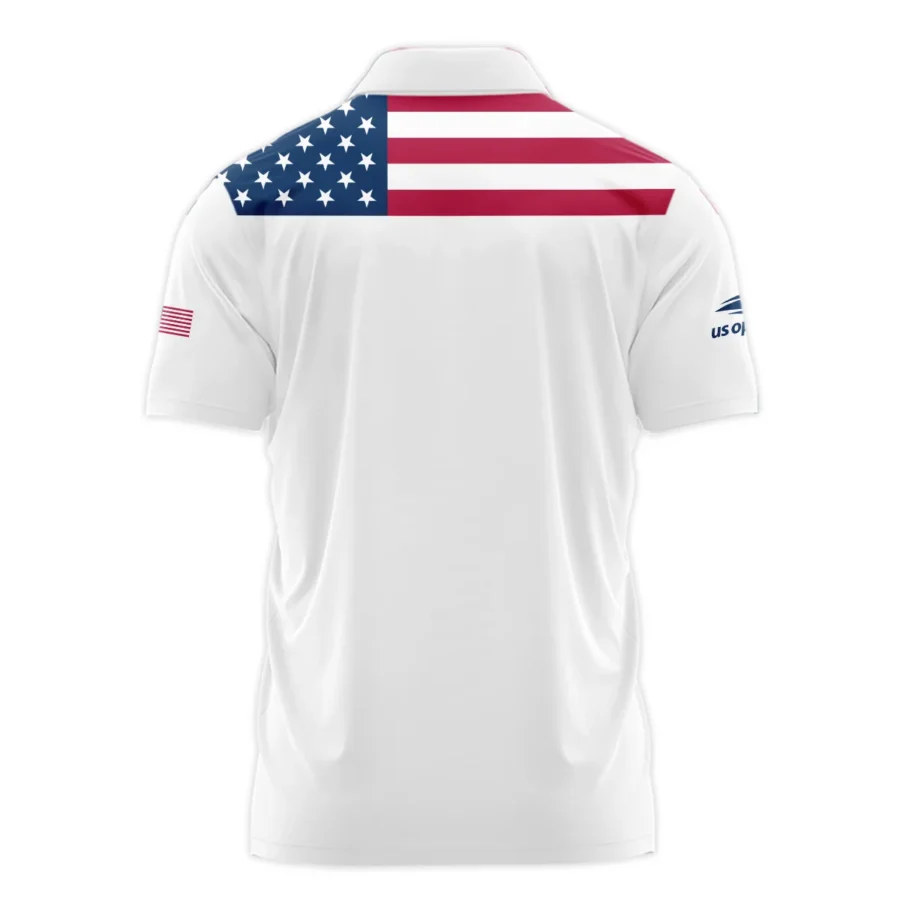 US Open Tennis Champions Ralph Lauren USA Flag White Zipper Polo Shirt Style Classic Zipper Polo Shirt For Men