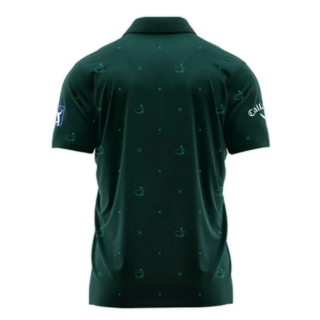 Dark Green Pattern In Retro Style With Logo Masters Tournament Callaway Polo Shirt Style Classic Polo Shirt For Men