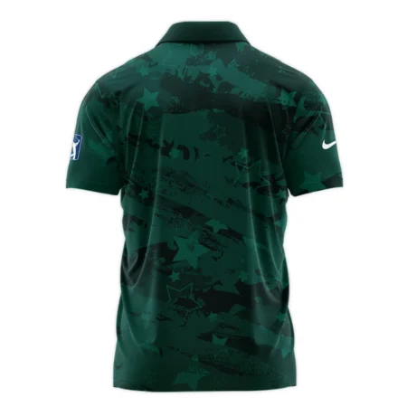 Dark Green Stars Pattern Grunge Background Masters Tournament Nike Zipper Polo Shirt Style Classic Zipper Polo Shirt For Men