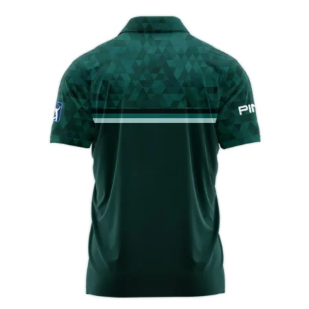 Dark Green Triangle Mosaic Pattern Masters Tournament Ping Polo Shirt Style Classic Polo Shirt For Men