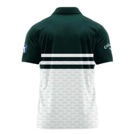 Dark Green Mix White With Logo Pattern Masters Tournament Callaway Zipper Polo Shirt Style Classic Zipper Polo Shirt For Men