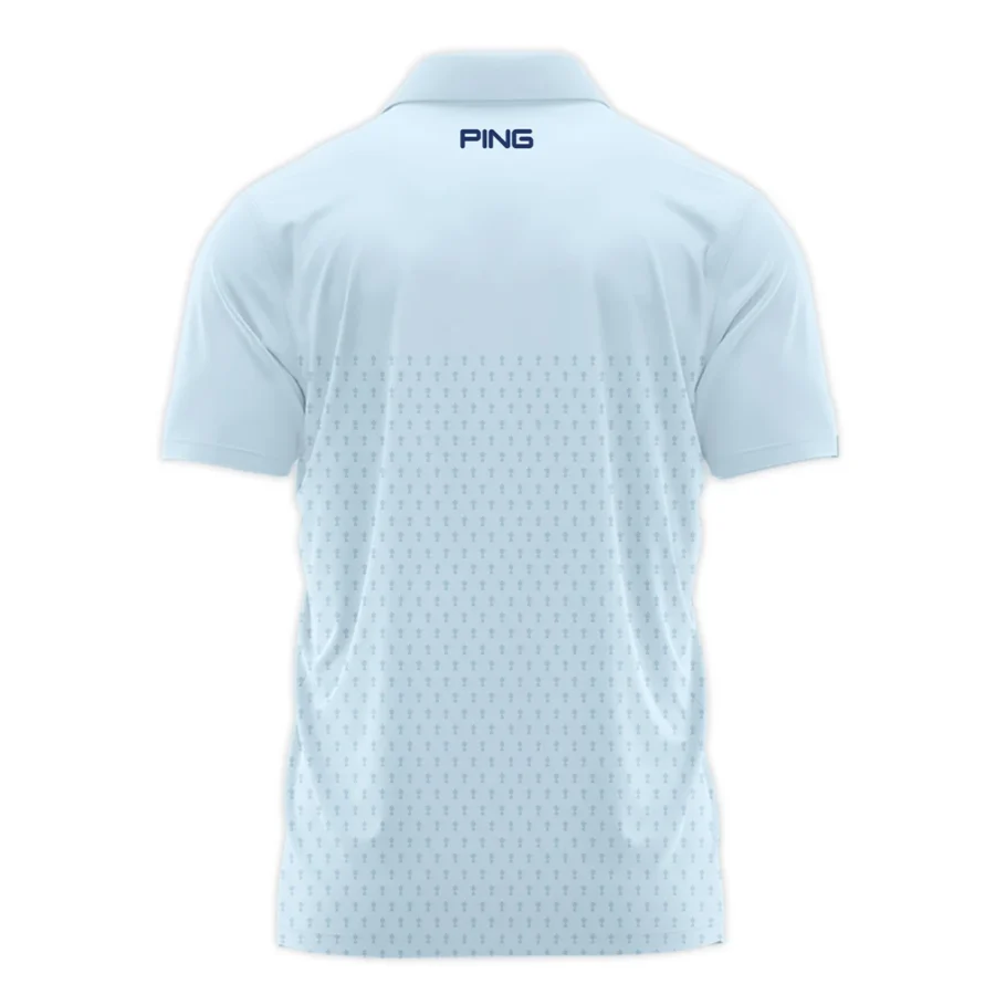 PGA Trophy Pattern Light Blue 2024 PGA Championship Valhalla Ping Polo Shirt Style Classic Polo Shirt For Men