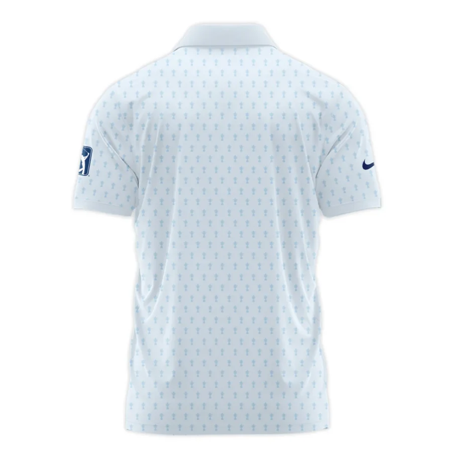 Golf Pattern Cup White Mix Light Blue 2024 PGA Championship Valhalla Nike Zipper Polo Shirt Style Classic Zipper Polo Shirt For Men