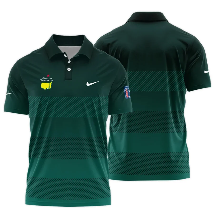 Nike Masters Tournament Dark Green Gradient Stripes Pattern Golf Sport Polo Shirt Style Classic Polo Shirt For Men