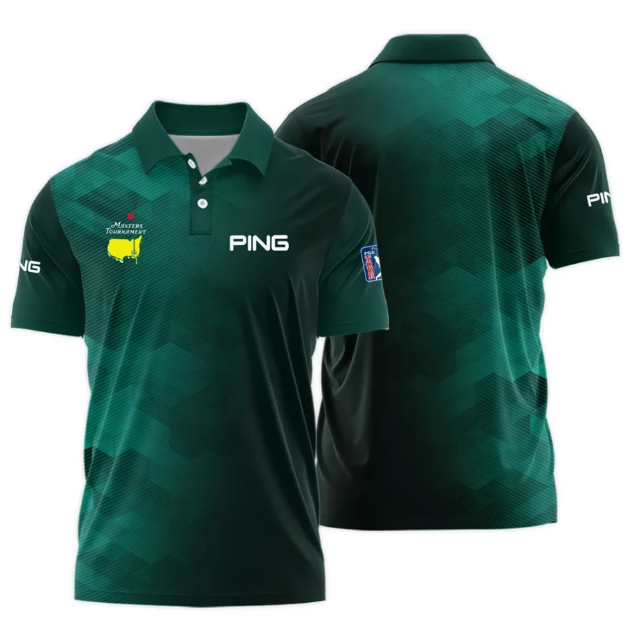 Ping Golf Sport Dark Green Gradient Abstract Background Masters Tournament Polo Shirt Style Classic Polo Shirt For Men